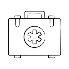 An editable  hand drawn  style icon of forest aid box