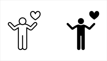 Mental health icon set, outline icons related to psychology, Collection of meditation on white background