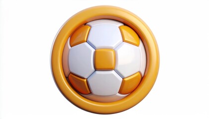 Soccer Ball Inside Yellow Ring