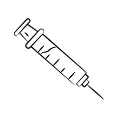 Grab this handy  hand drawn  icon of vaccine syringe