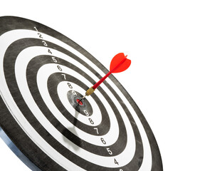  red dart on target isolated