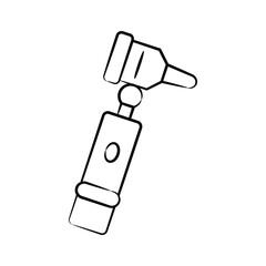 Otoscope icon creatively designed in  hand drawn  style