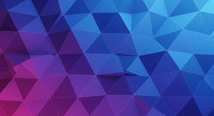 Abstract Low Poly Gradient Background: Blue Purple Triangles