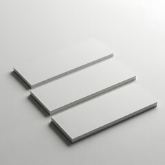 Photorealistic Three White Rectangle Paper Card Mockup Blank Template Illustration