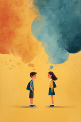 bullying and conflict at school, abstract concept 