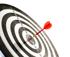 red dart for success goals concept