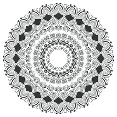 Print Beautiful Mandala Design isolated on white background