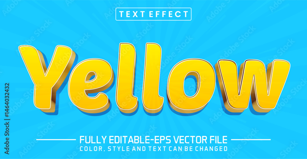 Poster yellow font text effect editable
