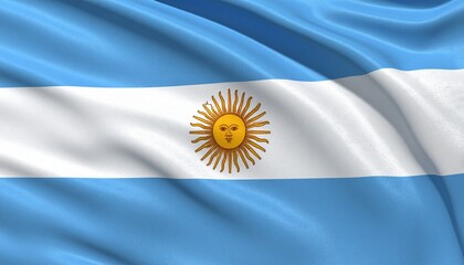 waving flag of argentina isolated