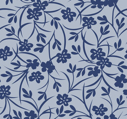 Japanese Pretty Garden Flower Vector Seamless Pattern