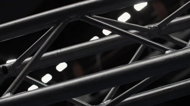 Stage truss structure with overhead lights