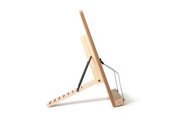Wooden stand for a book on white background, Reading stand