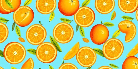 Vibrant seamless pattern of bright oranges, ideal for summer textiles, tropical, tile