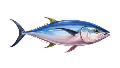 Naklejka premium Bluefin Tuna Swimming in Clear Water