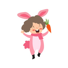 Happy Child Bunny Costume Carrot