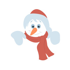 Friendly Snowman Winter Holiday Cartoon