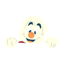 Happy Snowman Cartoon Peek-a-Boo Image