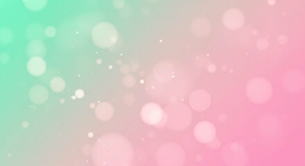 Obraz premium Abstract Pastel Pink and Mint Green Bokeh Background with Soft Glowing Lights