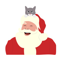 Santa Claus Cat Christmas Joyful Laugh