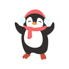 Cute Penguin Winter Hat Scarf Joy