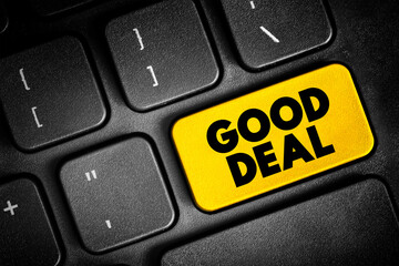 Fototapeta premium Good Deal text concept button on keyboard for presentations and reports