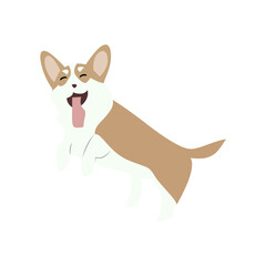 Happy Jumping Dog Cartoon Corgi Art