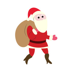 Cartoon Santa Claus Gift Bag Walking