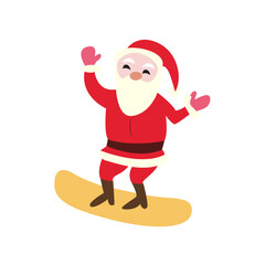 Santa Claus Snowboarding Christmas Fun Winter Sport