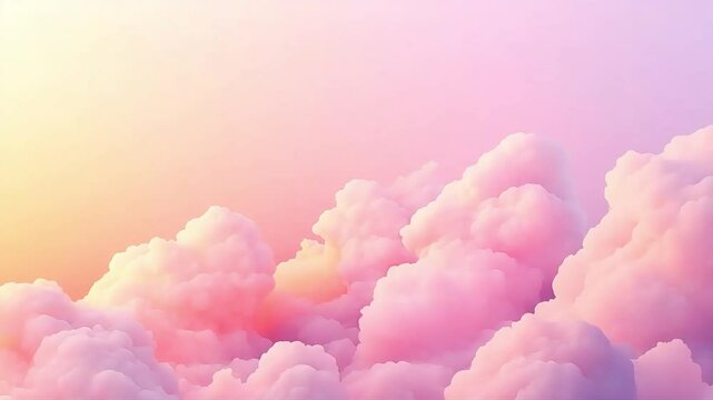 Pastel sky with fluffy clouds