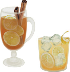 Gold Rush Cocktail, Hot Toddy, vector, watercolor, printable illustration, party drinks, bar cocktails, cocktail set, for menu