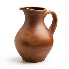 Earthenware jug isolated on white background
