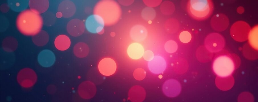 Defocused colorful orbs of light glow softly, creating an abstract, cheerful, and energetic ambiance, light, vibrant, glow