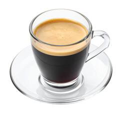 Obraz premium Cup of cappuccino with coffee foam on white background