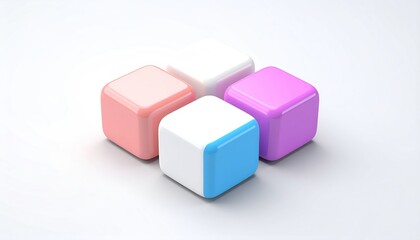 Fototapeta premium Colorful Square Cubes