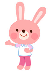 かわいいウサギのキャラクター　スタッフ　店員