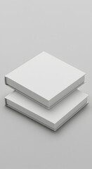 Realistic 3D Render Of Stacked White Books On A Grey Background Isolated View