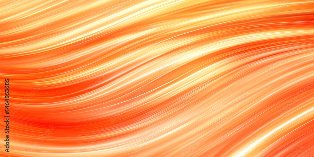 Poster abstract orange and yellow flowing background with light streaks representing energy movement and dy