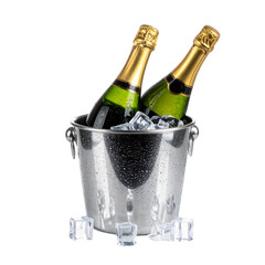 champagne bottle and champagne glass