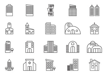 Icon Building Design Element Set