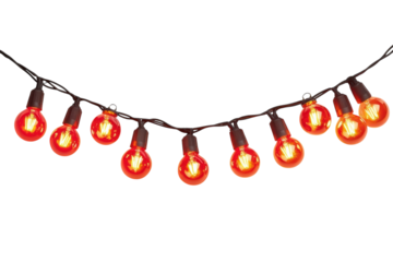 String of glowing red bulbs