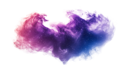 Watercolor cosmos nebula cloud, pink purple gradient, cut out transparent