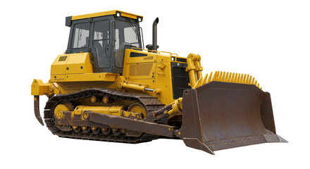 Fototapeta premium Isolated Yellow Bulldozer Construction Vehicle