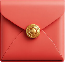3D Rendered Coral-Colored Envelope