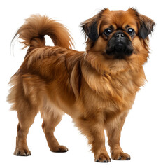Tibetan Spaniel Dog Isolated on Transparent Background. PNG. Generated AI. 