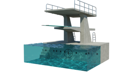 Isolated Swimming Pool Diving Board