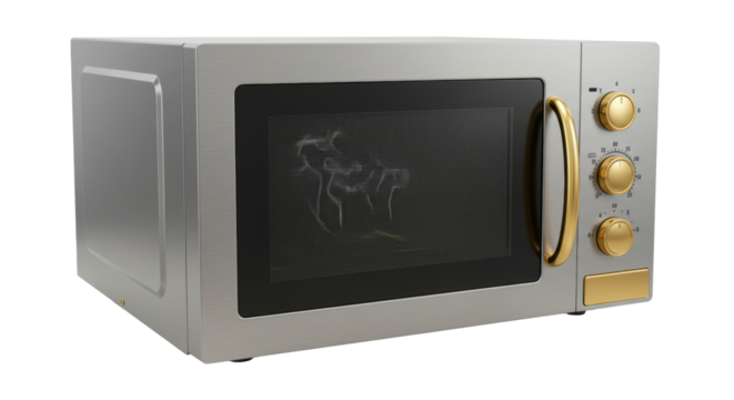 Isolated Microwave Oven with Controls and Shadow