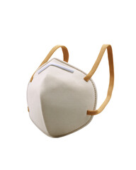 Protective Face Mask Beige with Ear Loops Comfortable Breathable for Health Safety isolated on transparent background