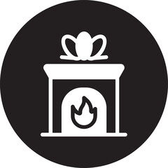 fireplace glyph icon