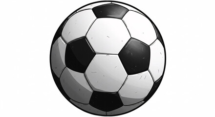 Fototapeta premium Classic Black and White Soccer Ball Illustration