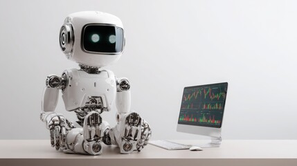 Iconic representation of ai business forecasting indicating automated market predictions for strategic decision making